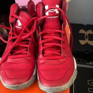 Under Armour Red Kids Basketball Shoes